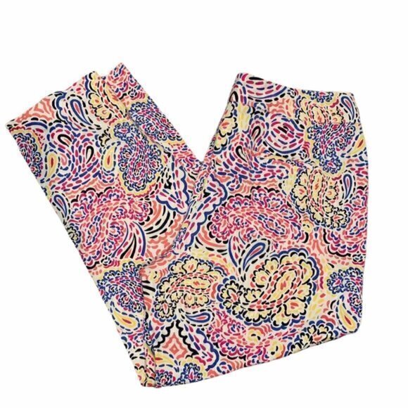 Pappagallo Colorful Cropped Pants Size 14 - Picture 1 of 4